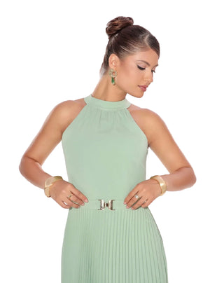 Luxury Pleated Midi Dress