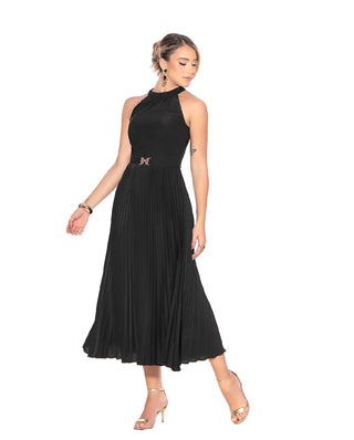 Luxury Pleated Midi Dress