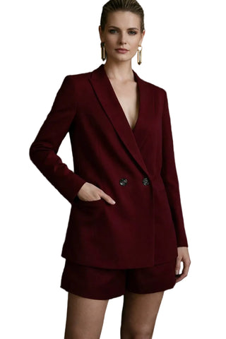 Long Tailored Wrap Blazer