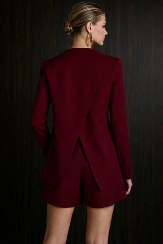 Long Tailored Wrap Blazer