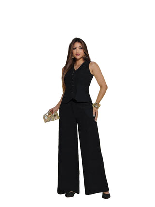 Mint Black Tailored Set