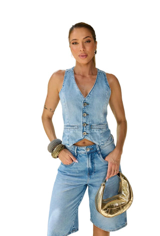Remanescente Washed Denim Vest