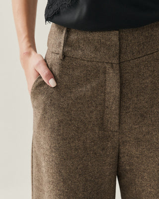 Textured Wide Leg Tailored Pants