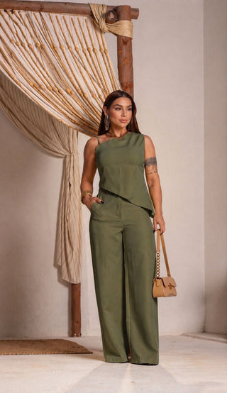 Asymmetrical One-Shoulder Set