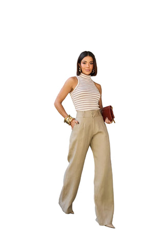 Remanescente Pure Linen Wide-Leg Pants
