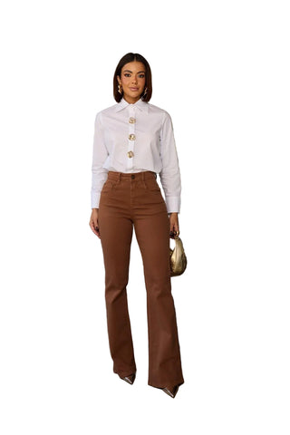 Remanescente Caramel Color Flare Jeans