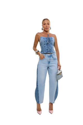 Remanescente Two-Tone Barrel Jeans